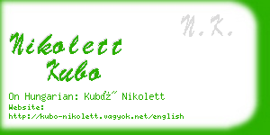 nikolett kubo business card